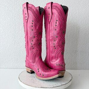 Lane COSSETTE Hot Pink Cowboy Boots Western Cowgirl Tall Snip Toe Womens Size 7